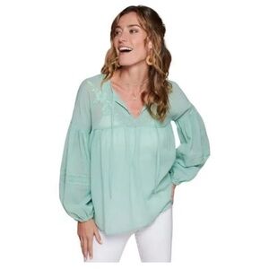 Spartina 449 embroidered boho top